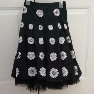 Floral Black Skirt